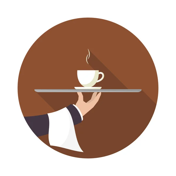 Garson kahve, ile vektör simgesi. — Stok Vektör