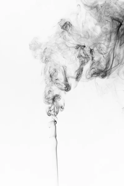 Abstract black smoke on a white background. — Stock Photo, Image