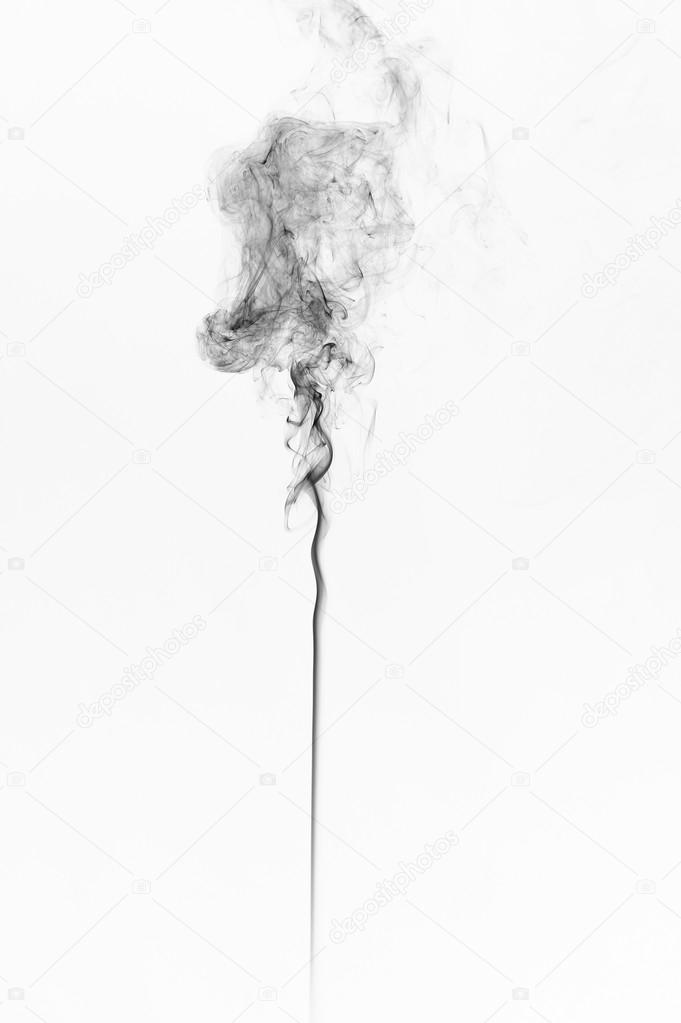 Abstract black smoke on a white background.