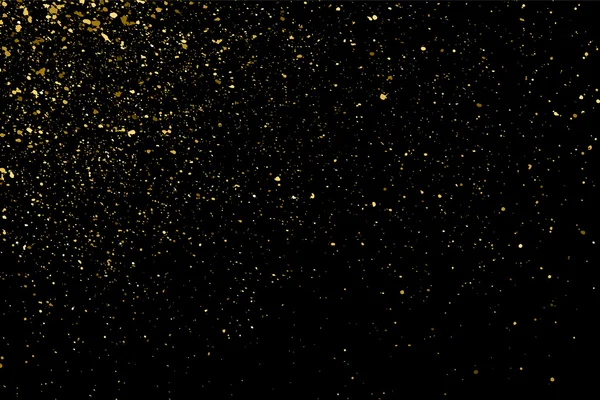 Gouden Glitter Textuur Een Zwarte Achtergrond Vakantie Achtergrond Gouden Explosie — Stockvector