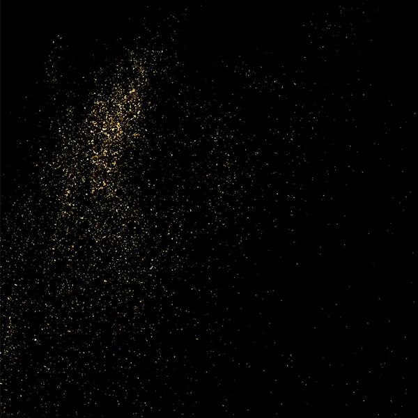 Goldglitzertextur Auf Schwarzem Hintergrund Goldene Konfettiexplosion Goldkörnige Abstrakte Textur Auf — Stockvektor