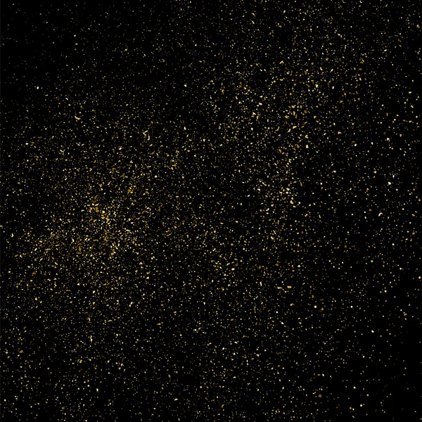 Gold glitter texture on a black background. Golden explosion of confetti. Golden grainy abstract  texture on a black  background. Design element. Vector illustration,eps 10.