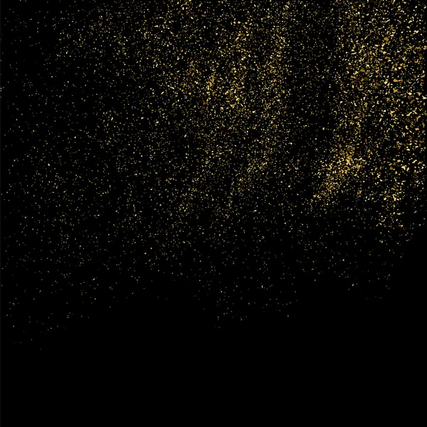 Arany Csillogás Textúra Fekete Háttérrel Konfetti Aranyrobbanása Arany Szemcsés Absztrakt — Stock Vector