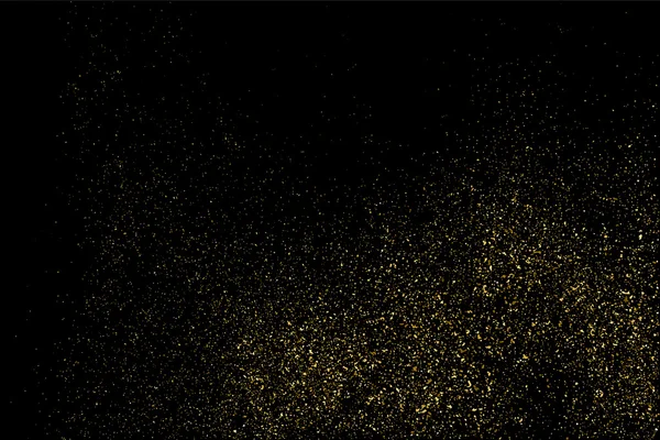 Goldglitzertextur Auf Schwarzem Hintergrund Feiertags Hintergrund Goldene Konfettiexplosion Goldkörnige Abstrakte — Stockvektor