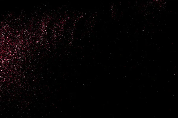 黒地にピンクのグリッターのテクスチャです 紙吹雪のピンクの爆発 黒地にピンク ザラザラした抽象的な質感 イベントのベクトルの背景 ベクトル図 Eps — ストックベクタ