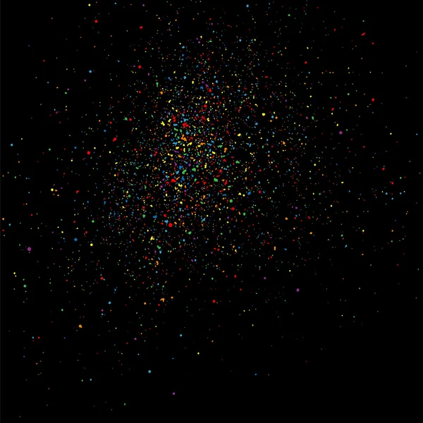 Kleurrijke explosie van confetti. Kleurrijke korrelige textuur vector. — Stockvector