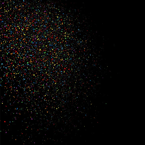 Kleurrijke explosie van confetti. Kleurrijke korrelige textuur vector. — Stockvector