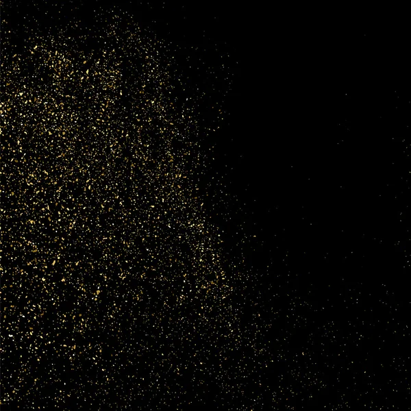 Textura Sclipici Aur Fundal Negru Explozie Aur Confetti Textura Abstractă — Vector de stoc