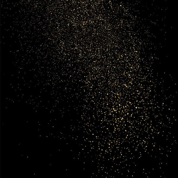 Gouden Glitter Textuur Een Zwarte Achtergrond Gouden Explosie Van Confetti — Stockvector