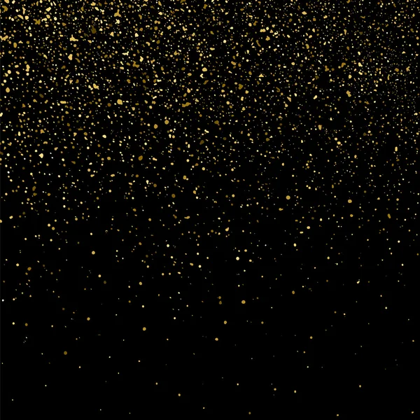 Texture Glitter Oro Sfondo Nero Esplosione Dorata Coriandoli Texture Astratta — Vettoriale Stock