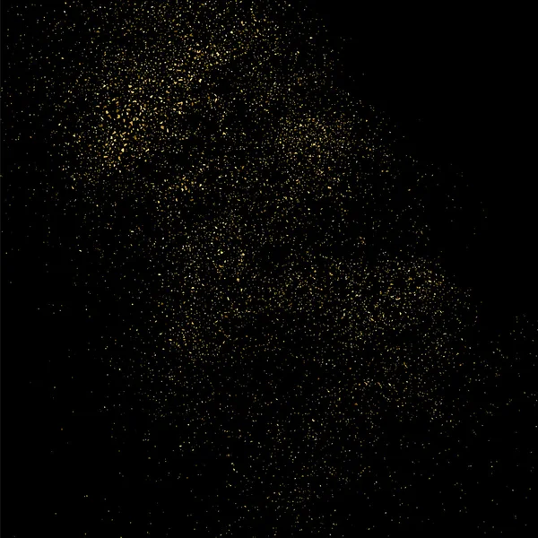 黒の背景にゴールドの輝きのテクスチャ コンフェッティの爆発だ 黒を基調とした金色の粒状の抽象的なテクスチャ デザイン要素 ベクトル図 Eps — ストックベクタ