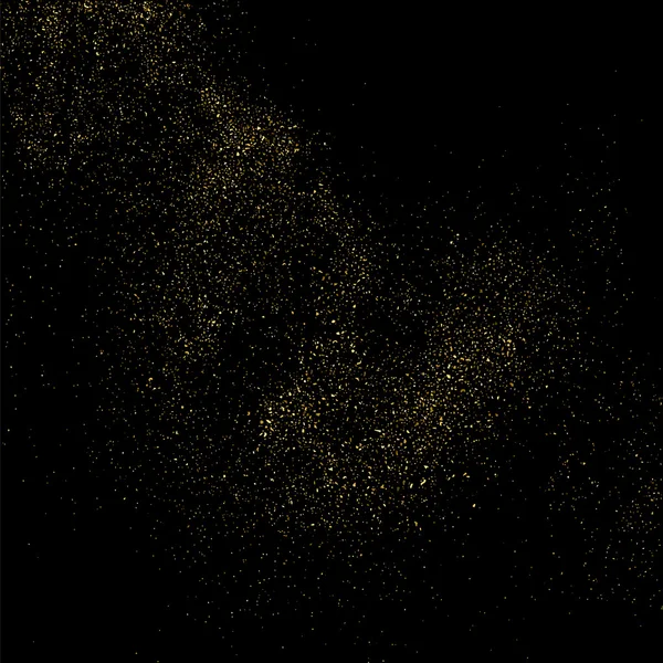 Guld Glitter Konsistens Svart Bakgrund Gyllene Explosion Konfetti Gyllene Grynig — Stock vektor