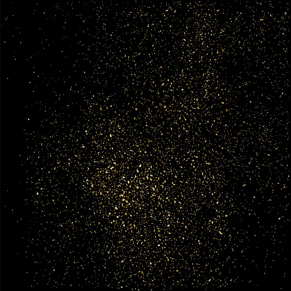 Gouden Glitter Textuur Een Zwarte Achtergrond Gouden Explosie Van Confetti — Stockvector