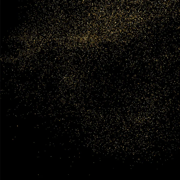 Goldglitzertextur Auf Schwarzem Hintergrund Goldene Konfettiexplosion Goldkörnige Abstrakte Textur Auf — Stockvektor