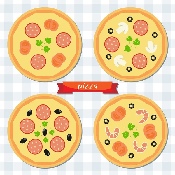 Pizza Flat Ikon. — Stock vektor