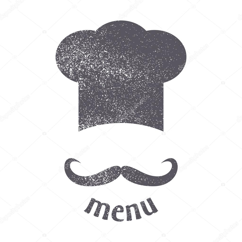 Big chef hat with Vintage style vector illustration