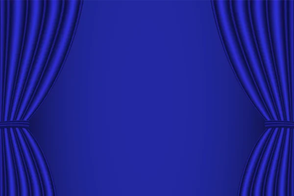 Cortina azul abierta . — Vector de stock