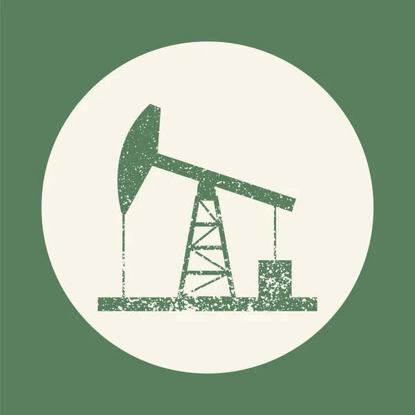 Icono de derrick de petróleo. Ilustración vectorial estilo Vintage . — Vector de stock