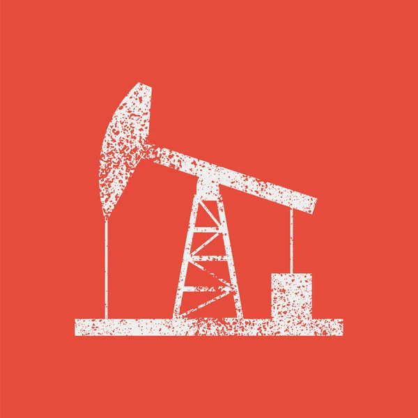 Oil derrick icon. Vintage style vector illustration. — Stock Vector