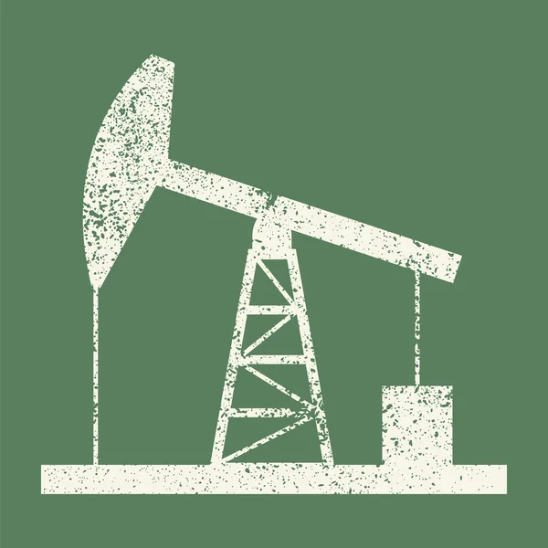 Oil derrick icon. Vintage style vector illustration. — Stock Vector