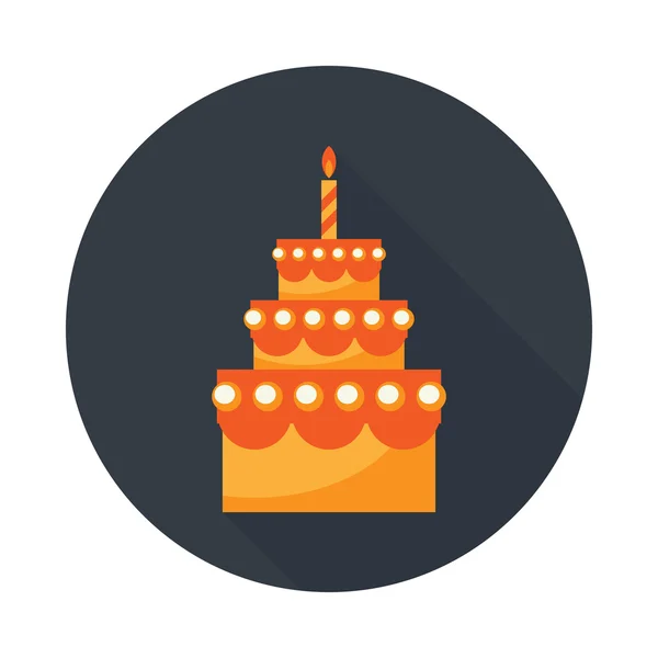 Tarta de Cumpleaños Icono Vector plano . — Archivo Imágenes Vectoriales