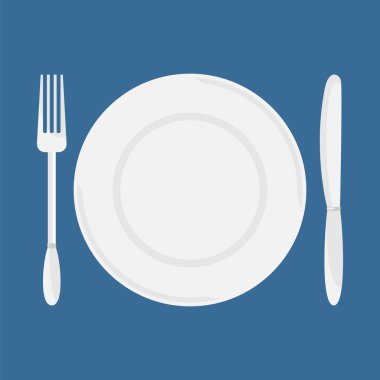 Plaka, bıçak ve çatal vektör.