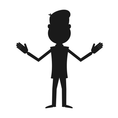 Karikatür işadamı siluet vektör.