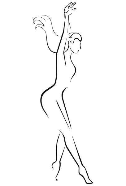 Silhouette d'une danseuse. — Image vectorielle