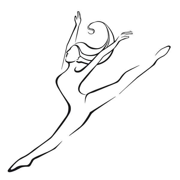 Silhouette d'une danseuse. Saute. . — Image vectorielle