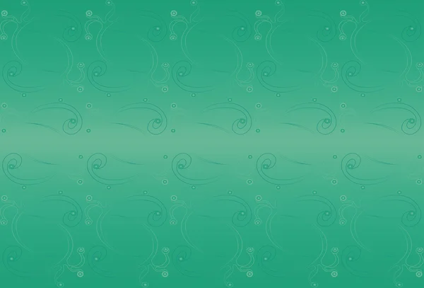 Fondo verde fantasía con elementos decorativos. Verde persa . — Vector de stock