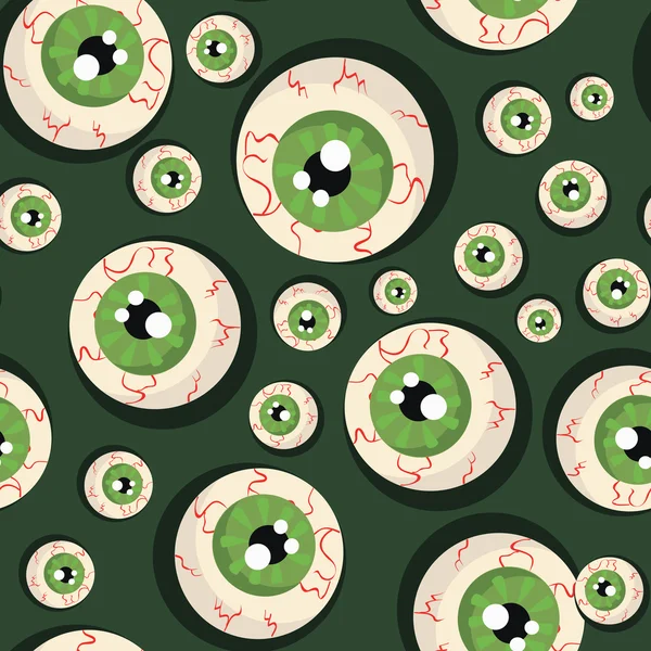 Fondo verde sin costuras con ojos . — Vector de stock