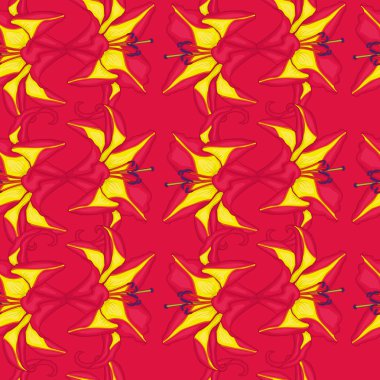 Sorunsuz kırmızı arka plan ile kırmızı lilyum.