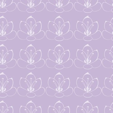 Sorunsuz Menekşe arka plan beyaz çiçekler ile. Safran çiçeği. seamless modeli.