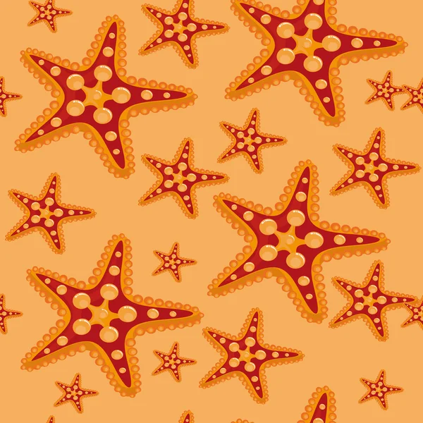 Naadloze pattern.starfish. beige achtergrond. — Stockvector