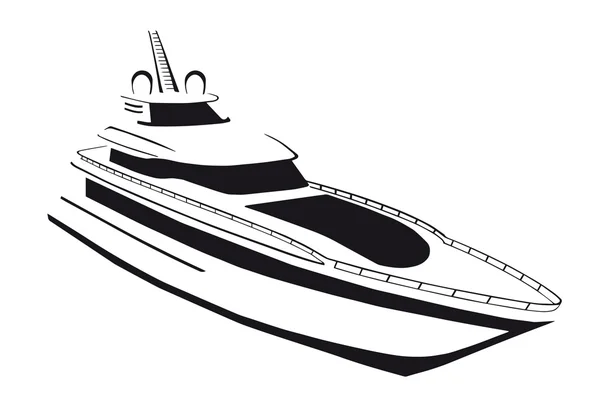 Silhouette du yacht . — Image vectorielle