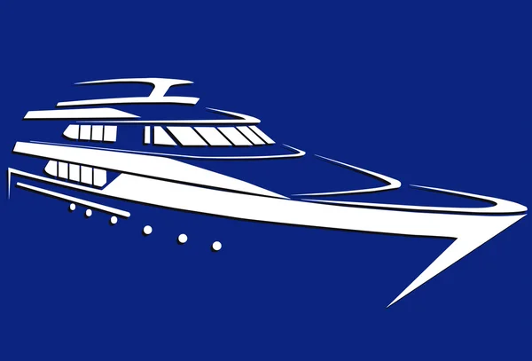 Silhouette du yacht. Bateau. Navire . — Image vectorielle