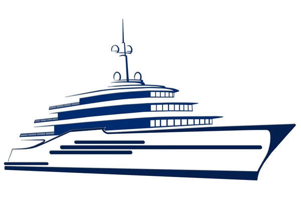 Silhouette du yacht. Bateau. Navire . — Image vectorielle