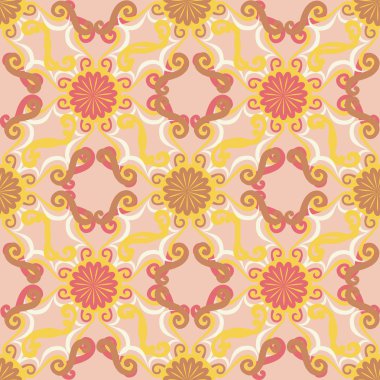 Seamless modeli. Dekoratif güneş. pembe bir arka plan.