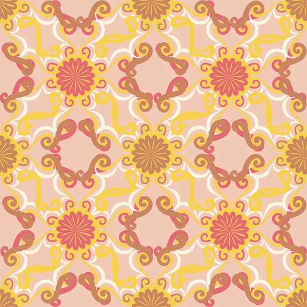 Motif sans couture. Soleil décoratif. fond rose . — Image vectorielle