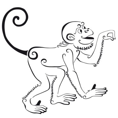 maymun silüeti. siyah siluet.