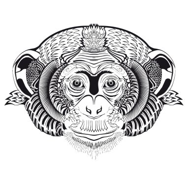 Maymun başkanı. Dövme taslağını.