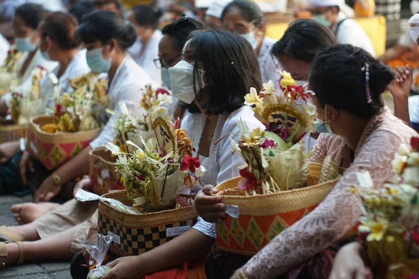 Bali Indonesia Květen 2021 Život Balijské Hinduistické Komunity Době Pandemie — Stock fotografie