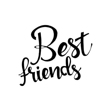 Best friends hand drawn lettering clipart