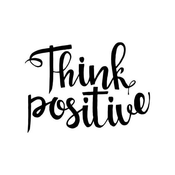 Think positive hand drawn lettering — Stock Vector © Lawkeeper #109619088