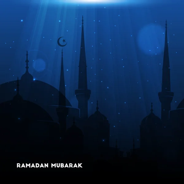 Diseño de tarjeta de felicitación Ramadan Mubarak — Vector de stock