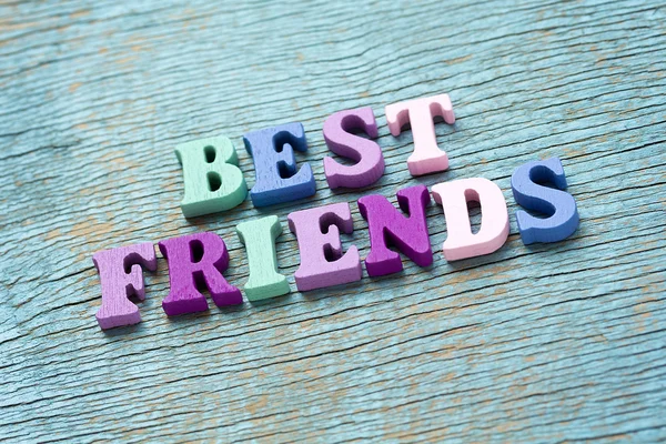 Best friends phrase on vintage wooden background — Stock Photo, Image