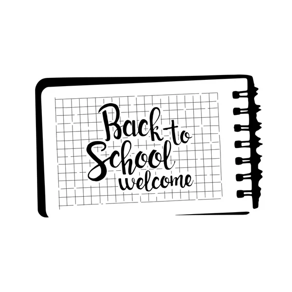 Welcome back to school handwritten lettering — Stock Vector