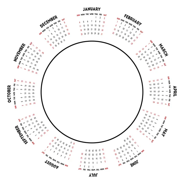 Round calendar 2016 Stock Vector Image by &copy;Lawkeeper #82929262