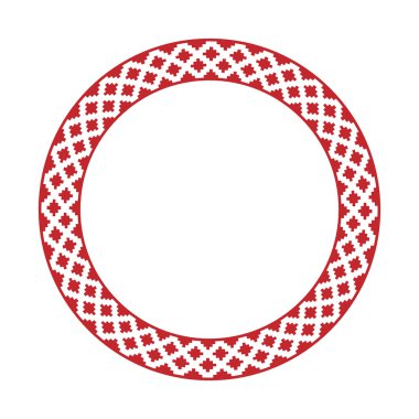 Traditional Slavic round embroidery clipart