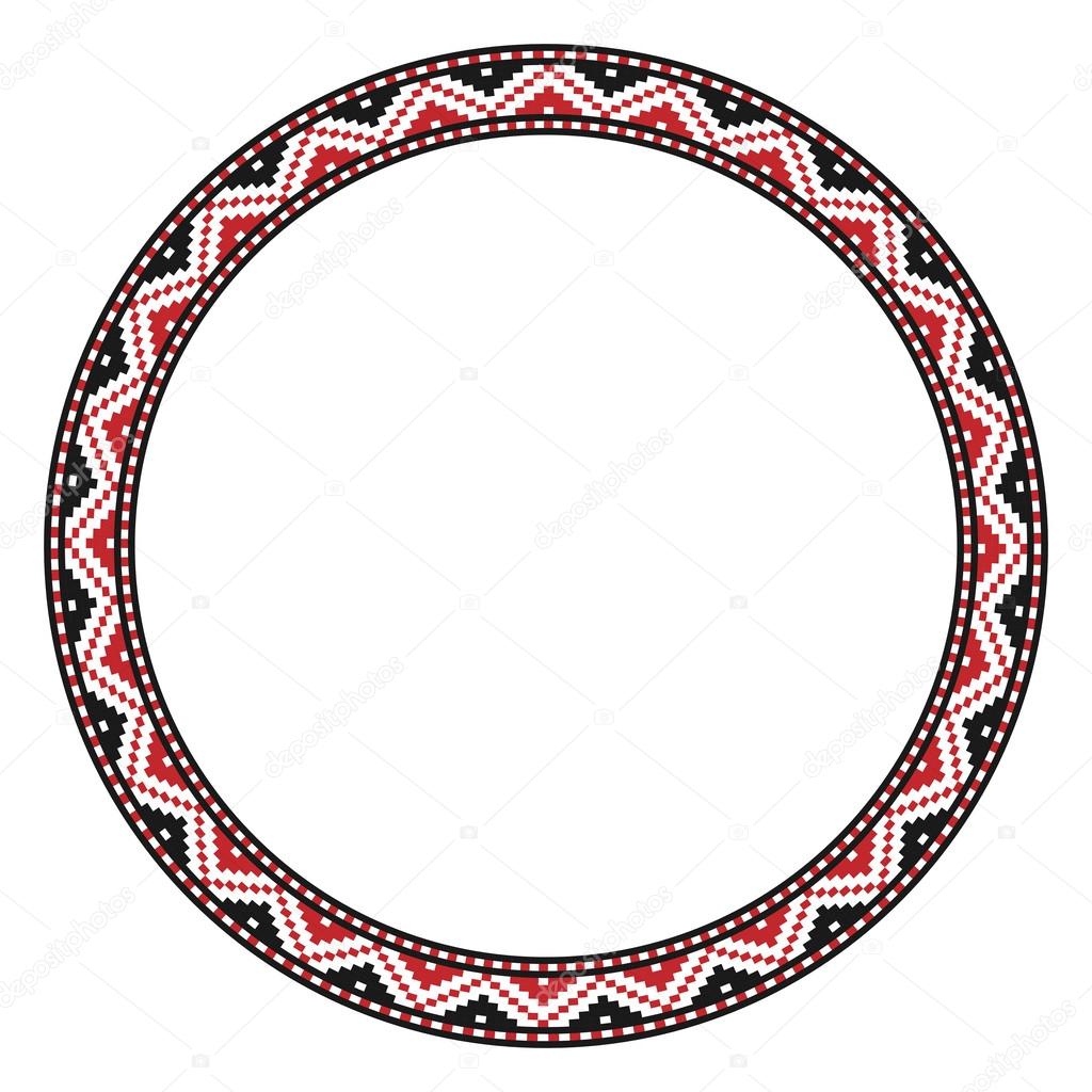 Traditional Slavic round embroidery